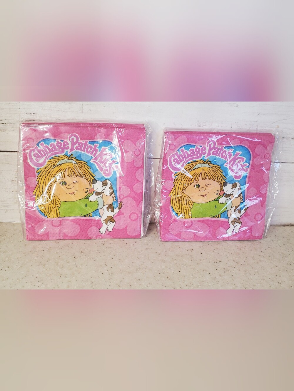 Vintage Cabbage Patch Kids Beverage Napkins Lot 2 Packs 32 Count DesignWare NOS